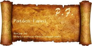 Patócs Fanni névjegykártya