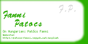 fanni patocs business card